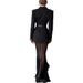 Women's Clothing American Style Long Sleeve Satin Top With Stretch Mesh Skirt Two-Piece Set Thin Polyester Spring/Autumn Summer_ecoleips.com