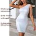 European And American INS Style Hot-Selling Girl Cro-Border Women's Fashion Sexy One-Shoulder Sequin Bodycon Short_ecoleips.com