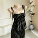 Summer French Polka Dot Tie Waist Camisole Top with Waist Defining Wide Leg Pants European And American Style Women's Clothing Set 2026 New Arrival_ecoleips.com