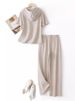 Women's Clothing Fashion Hooded Sweatshirt Straight Pants Two Piece Suit Women Spring And Summer New Short Sleeved Top Pants Suit_ecoleips.com