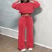 Women's Casual Streetwear Set Fall Fashion Long Sleeve Pullover Hoodie & Pants Outfit, Loose Fit, Zip-Up Design, Washed Polyester_ecoleips.com