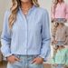 Women's Long Sleeved Shirt Ruffled Trim Sophisticated Professional Look Autumn Winter European American Foreign Trade Cross Border E Commerce Market_ecoleips.com