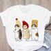 European And American Cross-border Foreign Trade Women's Clothing Cute Kitten Print Round-neck Short-sleeve T-shirt Top_ecoleips.com