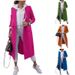 Women's Clothing Long Coat Cardigan With Double Breasted Buttons - Elegant Tweed Blazer For Office & Casual Wear (Green, Blue, Yellow, Pink, S-XXL)_ecoleips.com