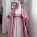 Verve 2025 New Dubai Solid Color Women's Muslim Bow Tie Decorated Cardigan Fashion Robe_ecoleips.com