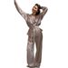 European And American Autumn New Printed Sleeve Long Pants Tie Loose Pajama Set Cross-Border Wholesale Homewear For_ecoleips.com