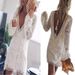 New European And American Summer Fashion Women's Sexy Deep V Long Sleeve Beach Dress_ecoleips.com