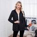 K Women's Double-sided Hooded Zipper Jacket, Casual Mid Length Jacket, Waist Belt, Long Sleeved Sweatshirt_ecoleips.com