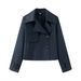 Women's Stylish Short Trench Coat – European & American Design, Lightweight Casual Jacket, Versatile For Spring & Fall_ecoleips.com