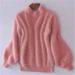 Soft & Cozy Chunky Knit Sweater Women's Long Sleeve Mock Neck Pullover With Lantern Sleeves - Autumn Winter Casual Comfort Wear_ecoleips.com