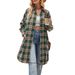 Verve 2025 Women's Autumn Winter New Casual Fashion Loose Long Plaid Shirt Trench Coat_ecoleips.com