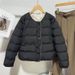 Women's Cropped Puffer Jacket – Lightweight Quilted Coat With Round Neck, Single-Breasted Closure, 3D Textured Polyester, Relaxed_ecoleips.com