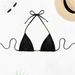 Women's Sexy Solid Color Beaded Halter Neck Bikini Top Triangle Cup New Style Swimwear_ecoleips.com