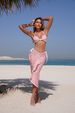 Women's Clothing Solid Color Fashionable Sexy 3-Piece Bikini Set With Cover-Up Dress – Adjustable Triangle Top & High-Waisted Bottom (UPF 50+)_ecoleips.com