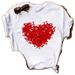 European And American Cross-border Foreign Trade Wholesale Clothing, Heart-shaped Floral Round-neck Plus-size_ecoleips.com
