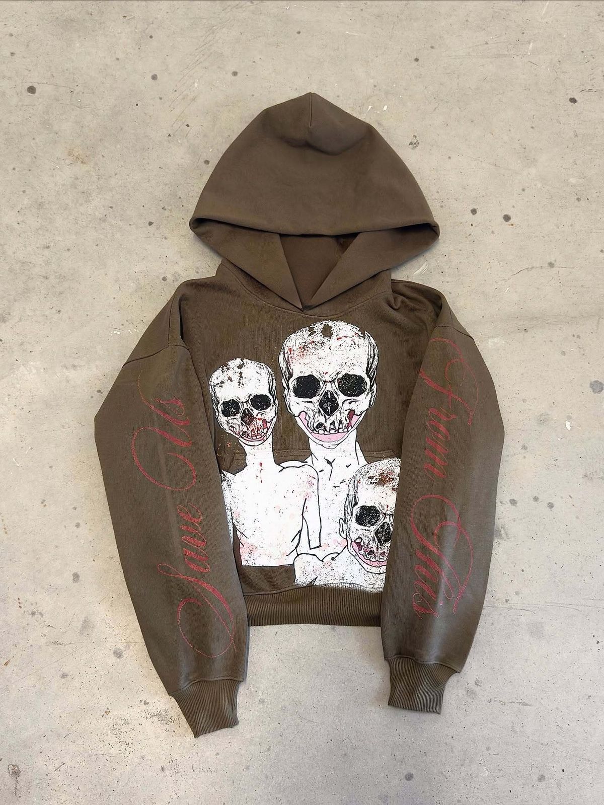 Unisex American Style Dark Themed Printed Hoodie Trendy Loose Hip Hop Sweatshirt High Street Unique Women's Clothing_ecoleips.com
