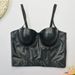 Women's Clothing Hot Girl Leather Tube Top Sheepskin Camisole Inner Wear Bra Free Sexy Beauty Gathered Fishbone Top_ecoleips.com