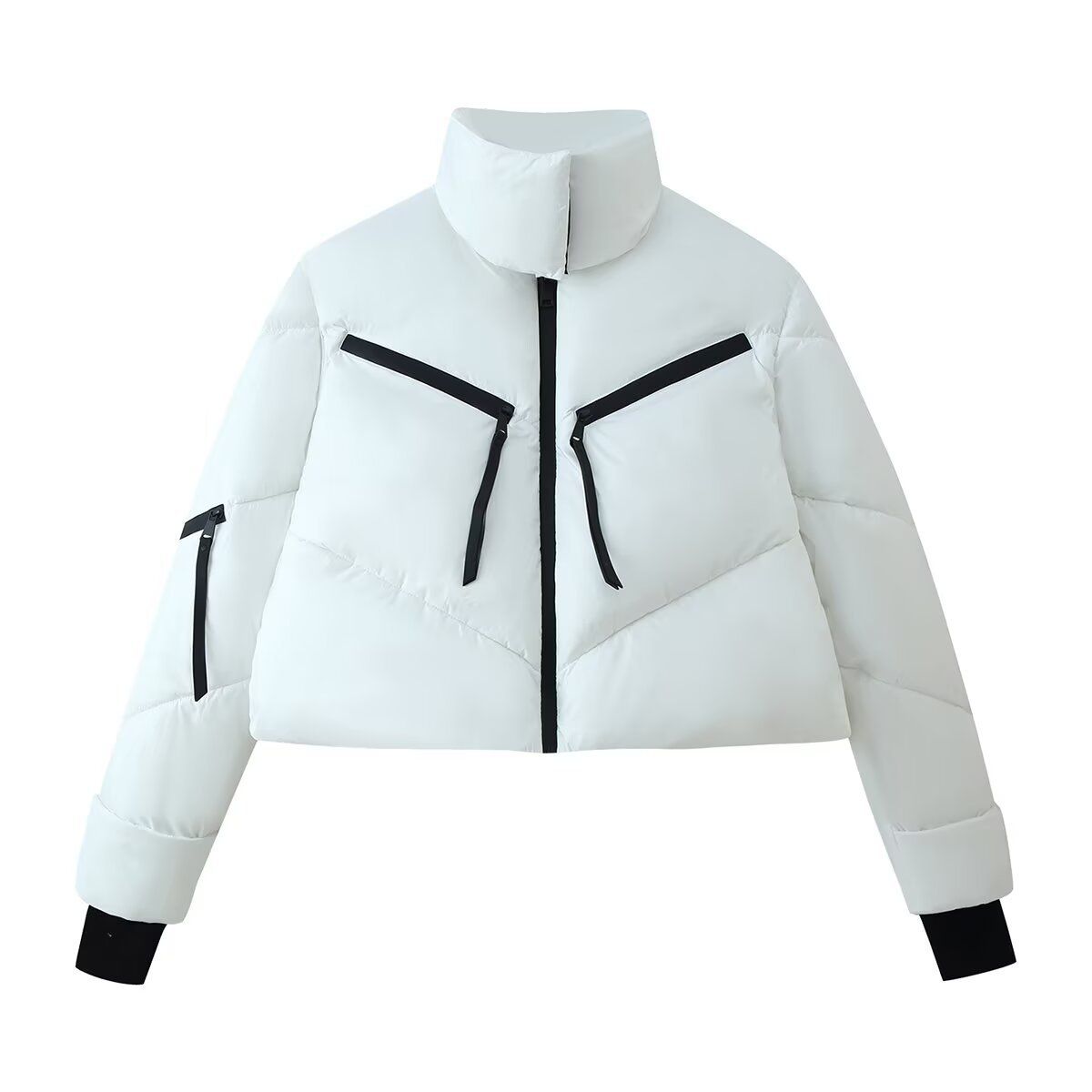 Women's Winter Stand Collar Zip-Up Puffer Jacket – Stylish & Versatile Quilted Coat For Casual & Outdoors_ecoleips.com