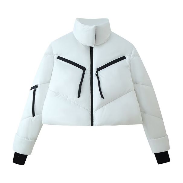 Women's Winter Stand Collar Zip-Up Puffer Jacket – Stylish & Versatile Quilted Coat For Casual & Outdoors_ecoleips.com