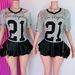 Women's Clothing Fashion Street Print Contrast Color Loose Casual Short Sleeved Tops V Neck Sports Style T Shirt Women's Clothing_ecoleips.com