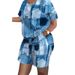 Women's Clothing Women's Short Sleeved Two Piece Printed Suit Style Spring Summer Commuter Wear For Formal & Casual For Women_ecoleips.com
