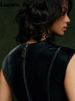 Lautaro Spring Summer Long Luxury Elegant Fitted Sleeveless Soft Velvet Dresses For Women High Waist Luxury Designer Clothes_ecoleips.com