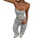 DiYun European American Vacation Tube Top Vest And Casual Long Pants Set Women's Clothing 2026 Summer Independent_ecoleips.com