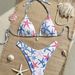 Women's Clothing Starfish Double Fabric Print Bikini Set Sexy Swimsuit Regular Fit Polyester Spring/Autumn/Winter/Summer_ecoleips.com