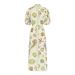 Women's Elegant Casual Stand Collar Cardigan Tie Front Linen Dress Long Sleeve Maxi Dress_ecoleips.com