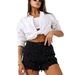 Women's Clothing Hot Rhinestone High Waist Denim Shorts Women Tassel Hot Pants_ecoleips.com