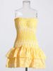 Cut Out Layered Hem Sexy Dress Elegant For Women Strapless Sleeveless Off Shoulder High Waist Mini Dresses Female Clothing P4SW_ecoleips.com