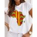 European And American Round Neck, Plus-size Clothing, Vintage Map Print Women's T-shirt For Summer_ecoleips.com