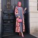 Muslim Abaya Dress With Floral Print - Modest Long Sleeve Loose Fit Maxi Dress For Women (S-XXL)_ecoleips.com