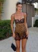 Weird Puss Leopard Print Wild Style Dress Women Mesh Patchwork Sling Low-Neck Sleeveless Hot Girls Street Fashion Mini Bodycon_ecoleips.com