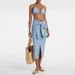 Women's Clothing Sexy Denim Print Bikini Triangle Two Piece Swimsuit Set American Style New_ecoleips.com