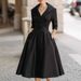 Women's Long Sleeve Maxi Dress Elegant Slimming Waist Formal Independent Station Clothing_ecoleips.com