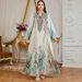Women's Long Dress Digital Print V Neck Casual Loose Elegant Fashion Cross Border E Commerce Muslim Clothing_ecoleips.com