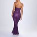 European And American Women's Fashion New Summer Strapless Sequin Sexy Slim Evening Backless Long Dress For Women_ecoleips.com