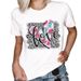 Popular Women's Clothing, Round-neck Printed Pink Heart Short-sleeve Top For Women_ecoleips.com