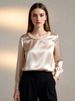 Elegant French-Inspired Pearl Embellished Satin Blouse - Round Neck, Long Sleeve, Pure Color, Office & Casual Wear (Black/White/Beige/Green, S-XXL)_ecoleips.com
