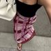 Talenza Plaid Print Skirt Women's Sexy Contrast Patchwork High Waist Back Zipper Bottom Slit Skirt Female Fashion Casual Skirts_ecoleips.com