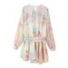 ZA European And American Cross-border 2025 New Summer Women's Fashion Waist-cinching Lace-up Crochet Print Midi Dress_ecoleips.com
