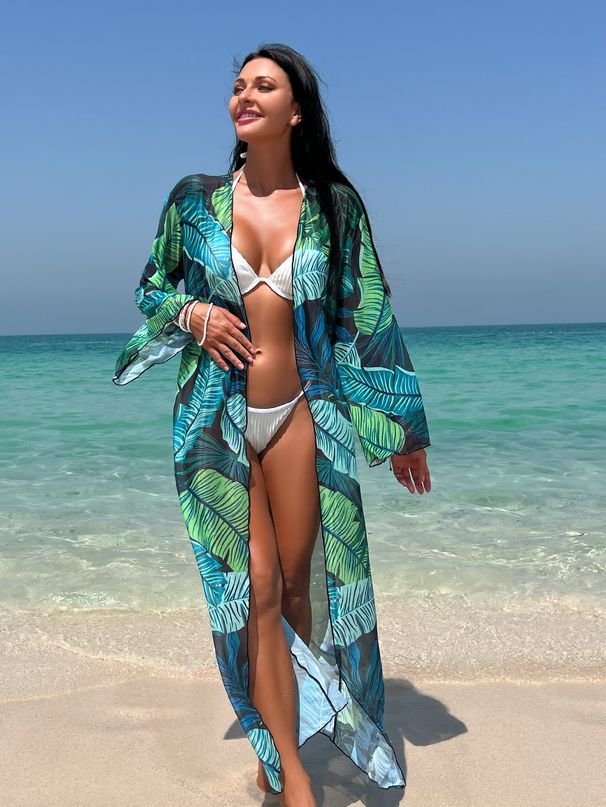 Women's Clothing Long-sleeved Trousers One-piece Set Conservative Sunscreen Color Matching Swimsuit Diving Suit_ecoleips.com