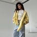 Single-Button Dachshund Embroidered Oversized Knit Cardigan – Trendy Loose-Fit Sweater For Women (Casual, Cute, Streetwear Style)_ecoleips.com