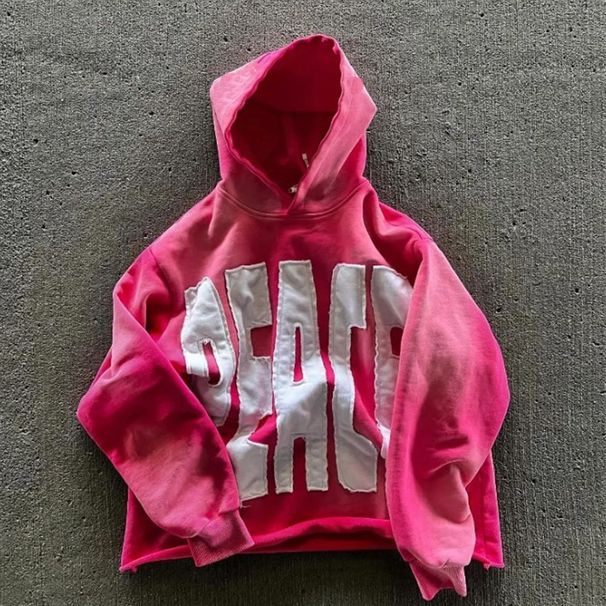 Women's Clothing Sweater Pullover Top Letter Embroidery Hooded Long Sleeve Loose_ecoleips.com
