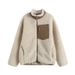 Unisex Fleece Jacket – Windproof Sherpa Lining, Oversized Hooded Coat, Soft & Warm Winter Outerwear (Beige/Charcoal/Navy/Black/Olive/Red, S-2XL)_ecoleips.com
