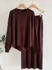 K Sweater Women's Solid Color Simple Long Sleeved Fashionable Casual Knitted Suit_ecoleips.com