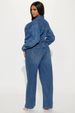 K Slim Fit Elastic Loose Long Sleeved Denim Jumpsuit_ecoleips.com