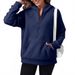 Autumn/Winter Women's Half-Zip Hoodie With Fleece And Oversized Colorful Hoodie_ecoleips.com