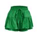2026 Cross-Border Women's Summer Fashion Ruffle Solid Color Drawstring Skirt Shorts_ecoleips.com